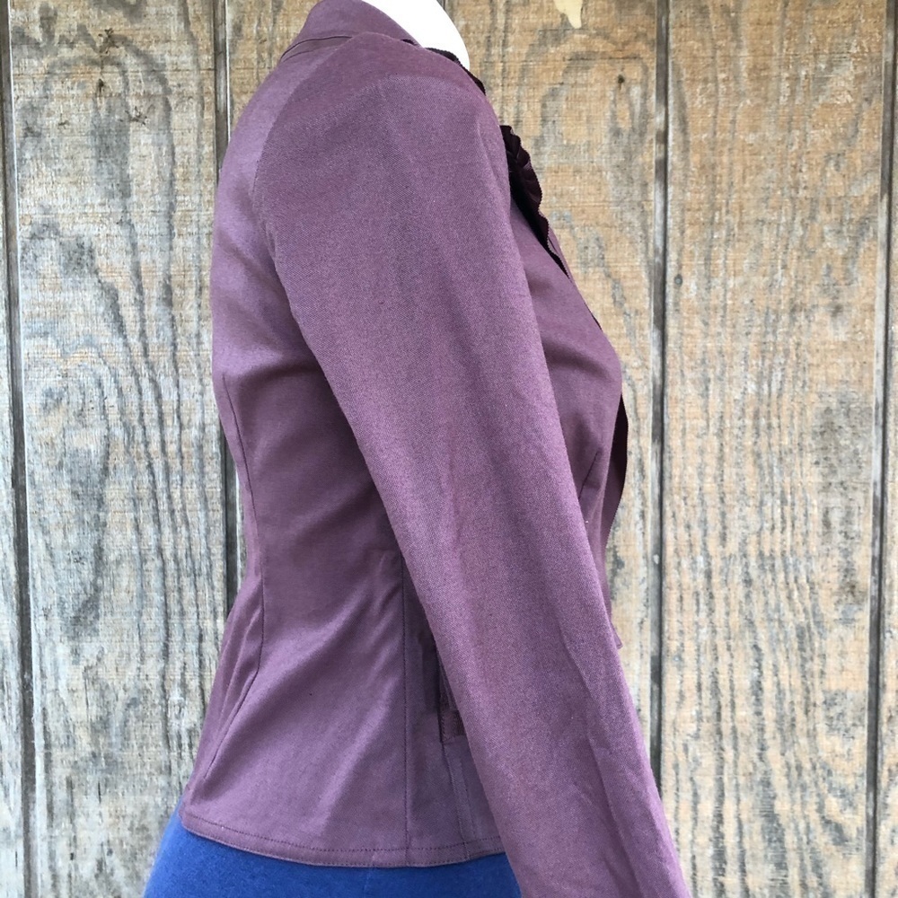 J jill ruffled lapel cropped blazer 0 petite - Picture 6 of 13